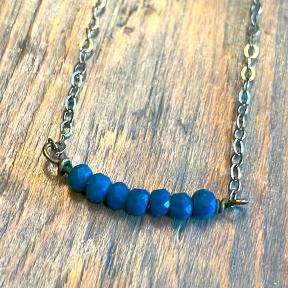 Swarovski Blue Crystal Beaded Gold-filled Necklace